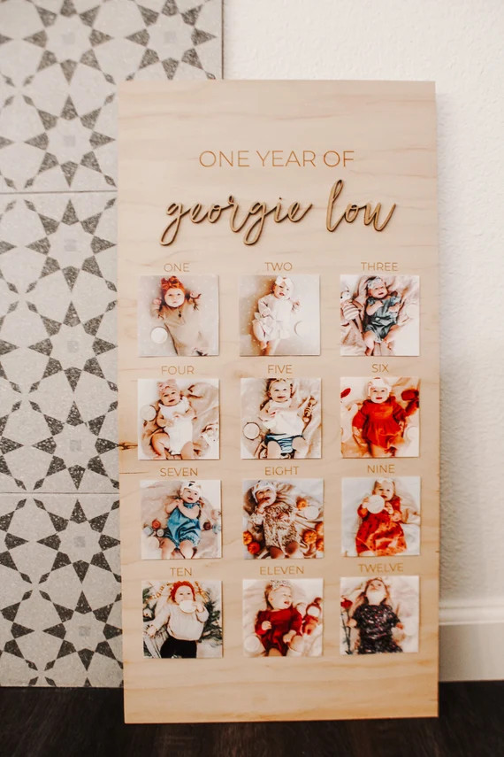 One year of Baby  First Birthday  Milestones Sign  Monthly | Etsy | Etsy (US)