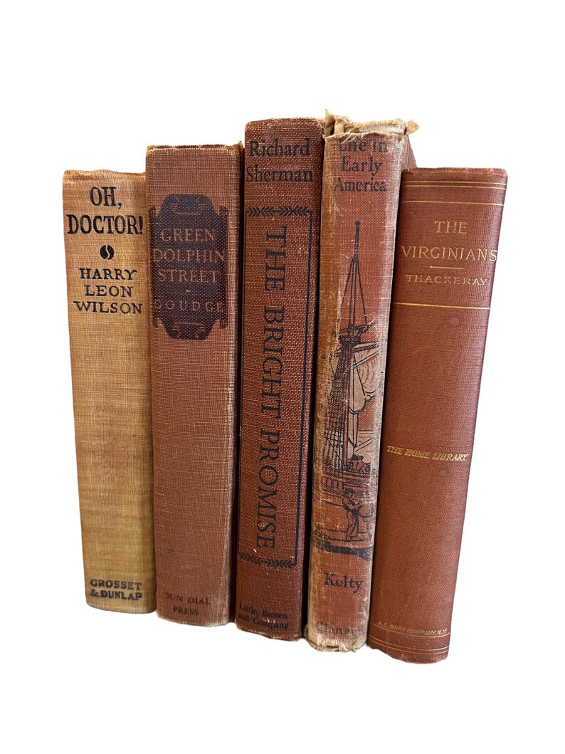 Antique Books Bundle Brown Tones Set of 5 C1800s-1940s - Etsy | Etsy (US)