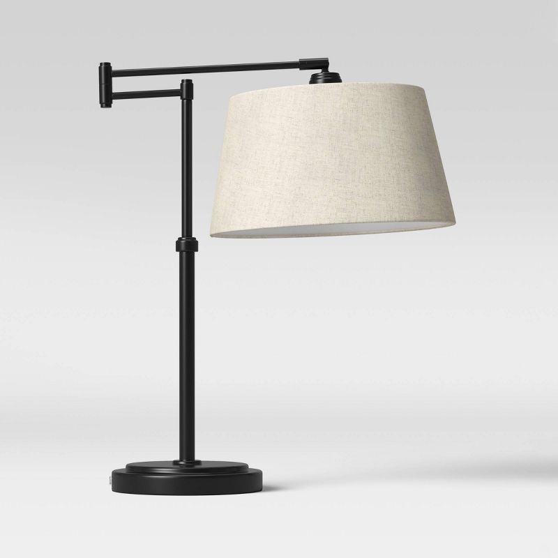 23" Traditional Swing Arm Oil Rubbed Table Lamp Black - Threshold™ | Target