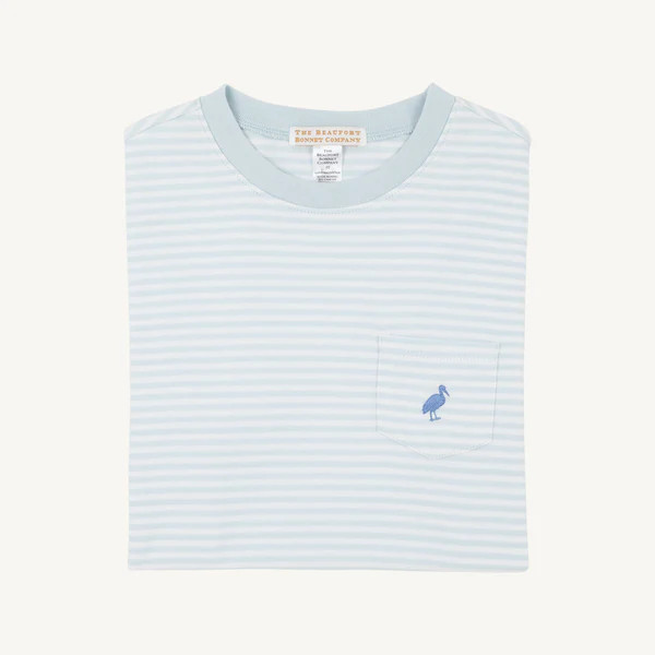 Carter Crewneck - Buckhead Blue Stripe with Park City Periwinkle Stork | The Beaufort Bonnet Company