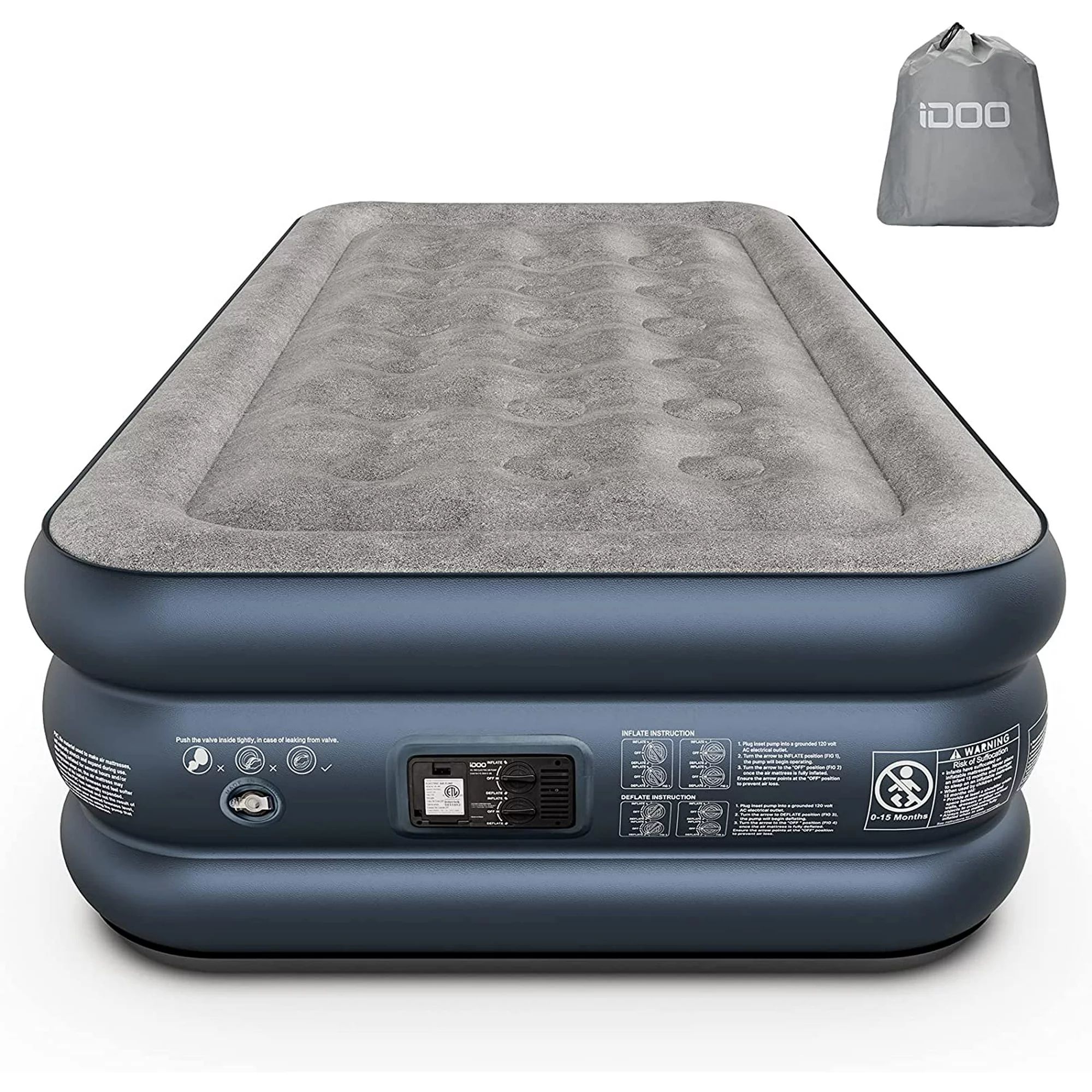 iDOO Air Mattress, Inflatable Airbed with Built-in Pump for Guest Home Camping Travel, 550lb Max,... | Walmart (US)