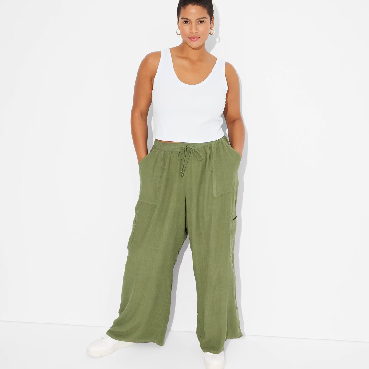 Women's Mid-Rise Wide Leg Vacation Cargo Pants - Wild Fable™ | Target
