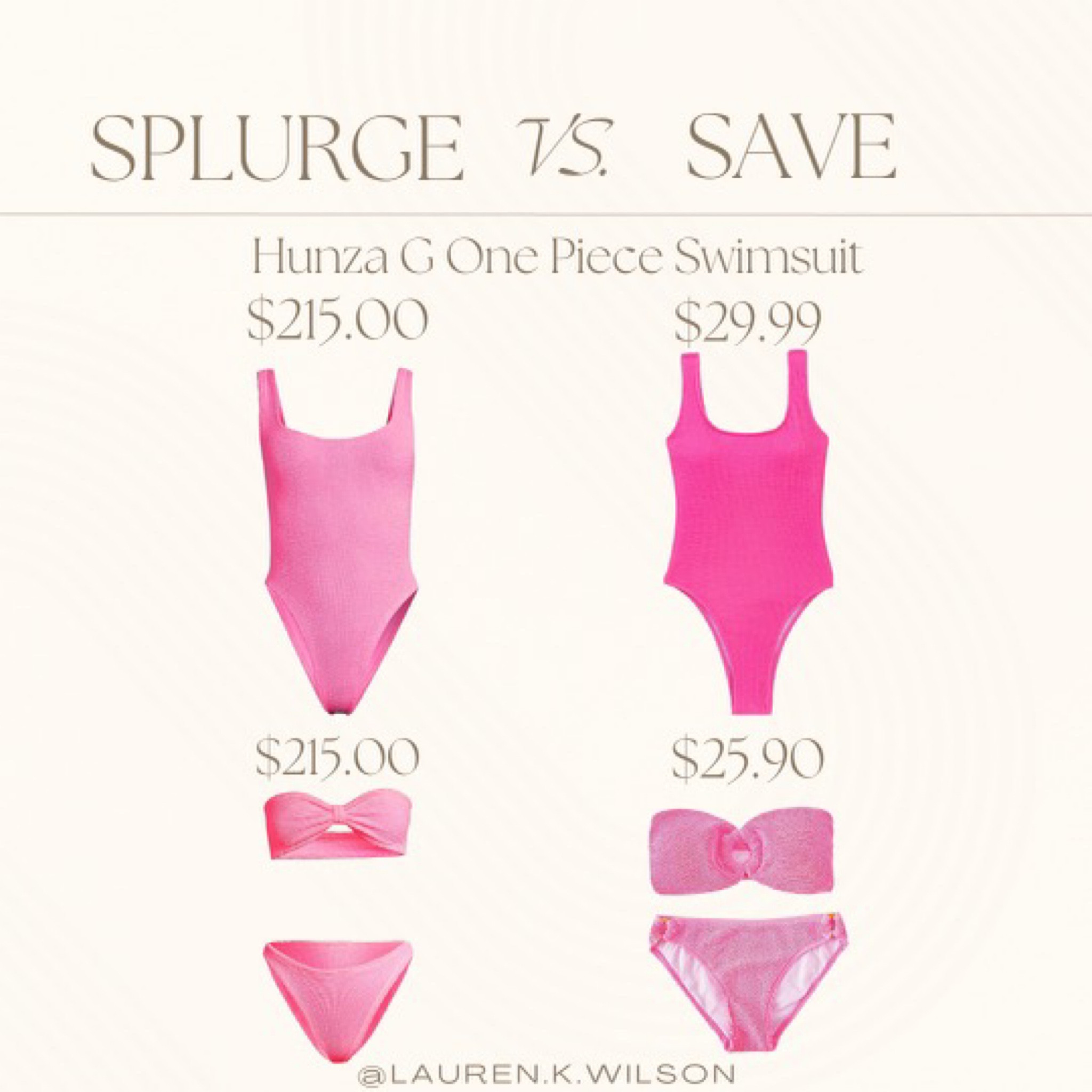 Hunza G splurge vs save. Hunza G dupes. Crinkle swimsuits. Flattering swimsuits. Amazon finds. Summer swimwear. Trendy swimsuits. Saks.
Swimwear for moms. Best swimsuits. 

#LTKSeasonal #LTKFind #LTKswim