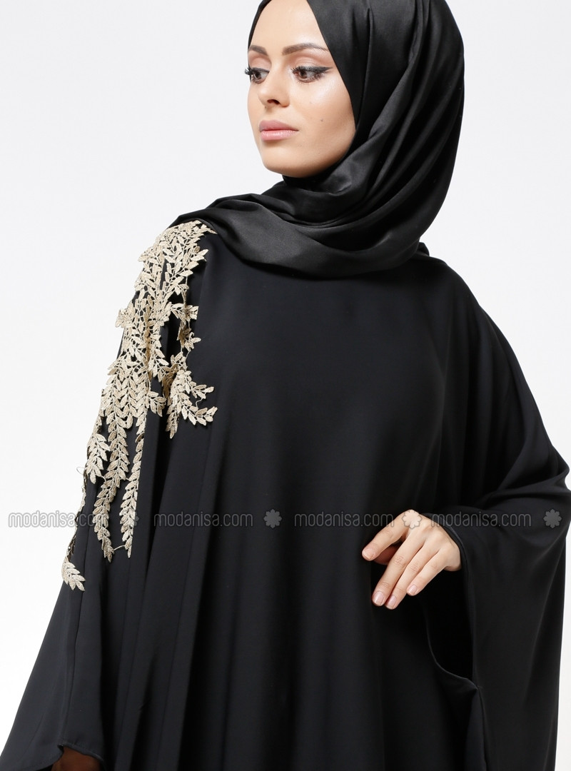 Noir - Col rond - Tissu non doublé - Robe - Tuncay | Modanisa FR