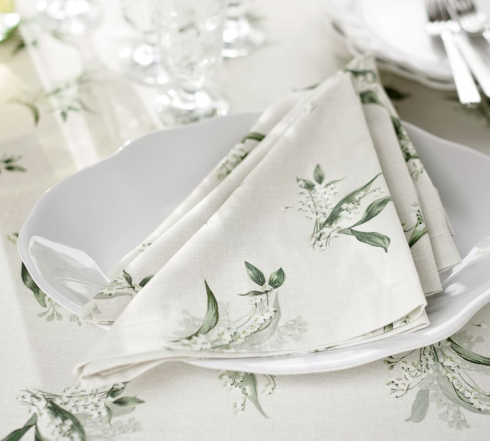 Monique Lhuillier Lily of the Valley Cotton Napkins - Set of 4 | Pottery Barn (US)