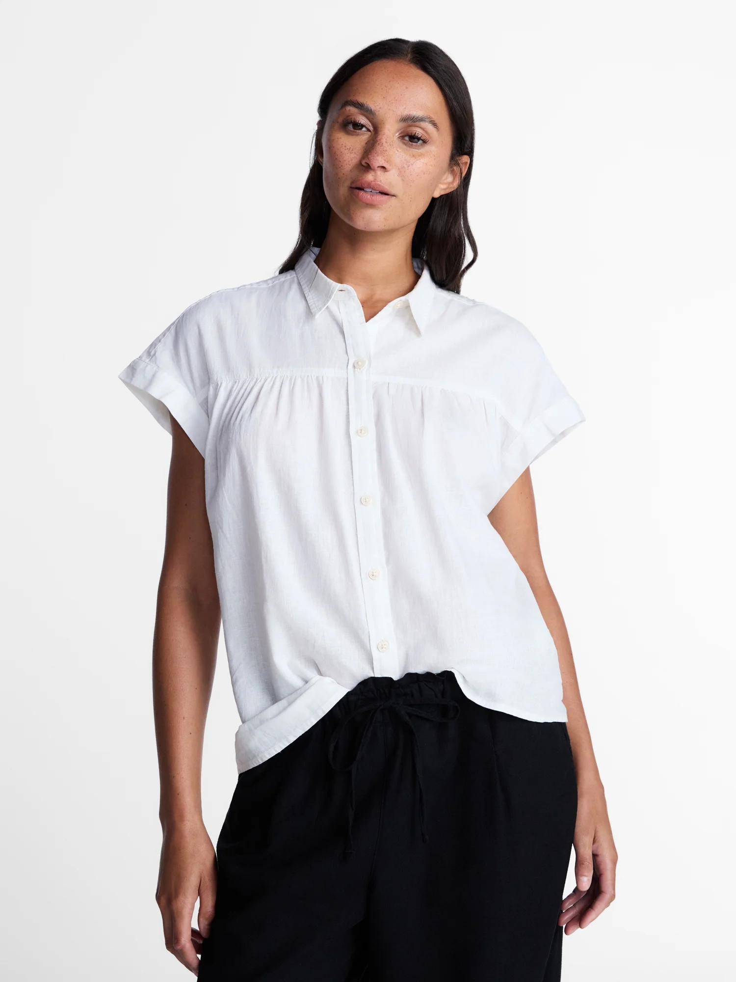 Time and Tru Women's Camp Shirt, Sizes XS-XXXL - Walmart.com | Walmart (US)