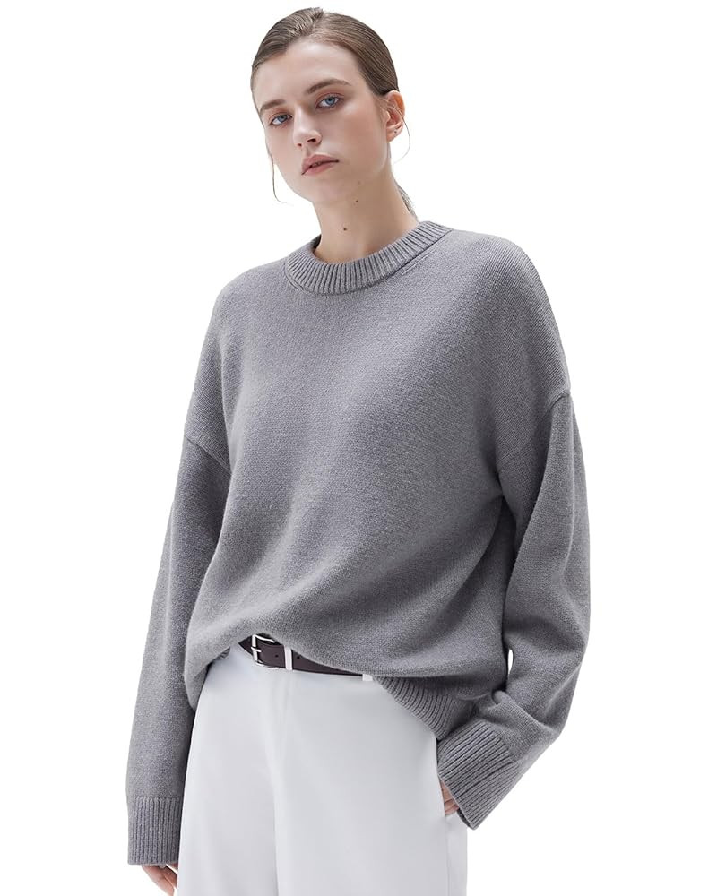 SUUKSESS Women Cashmere Oversized Long Sleeve Pullover Sweater Crew Neck Jumpers | Amazon (US)