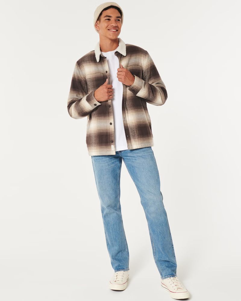Faux Shearling-Lined Shacket | Hollister (US)