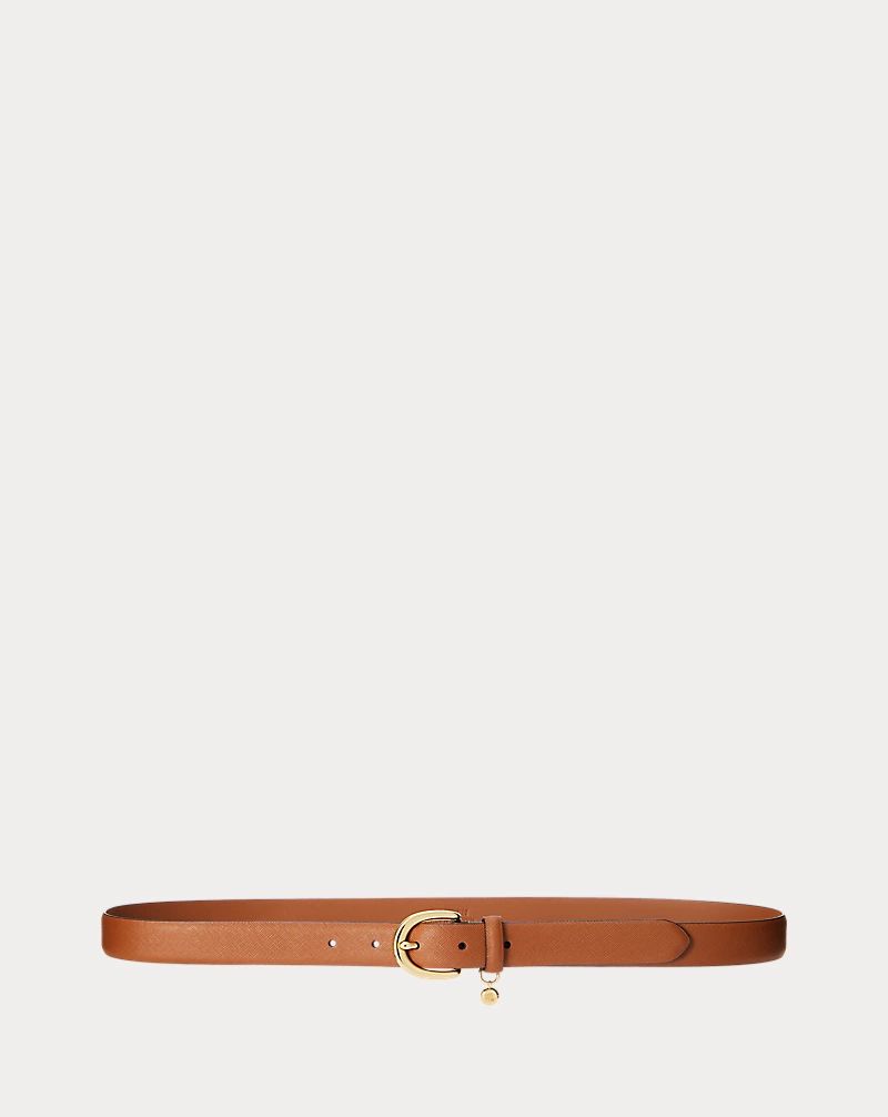 Charm Crosshatch Leather Belt for Women | Ralph Lauren® UK | Ralph Lauren (UK)