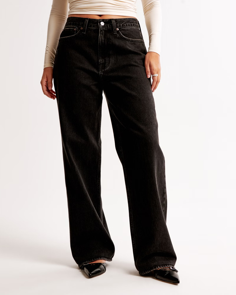 Women's Curve Love Mid Rise Slouchy Jean | Women's Clearance | Abercrombie.com | Abercrombie & Fitch (US)