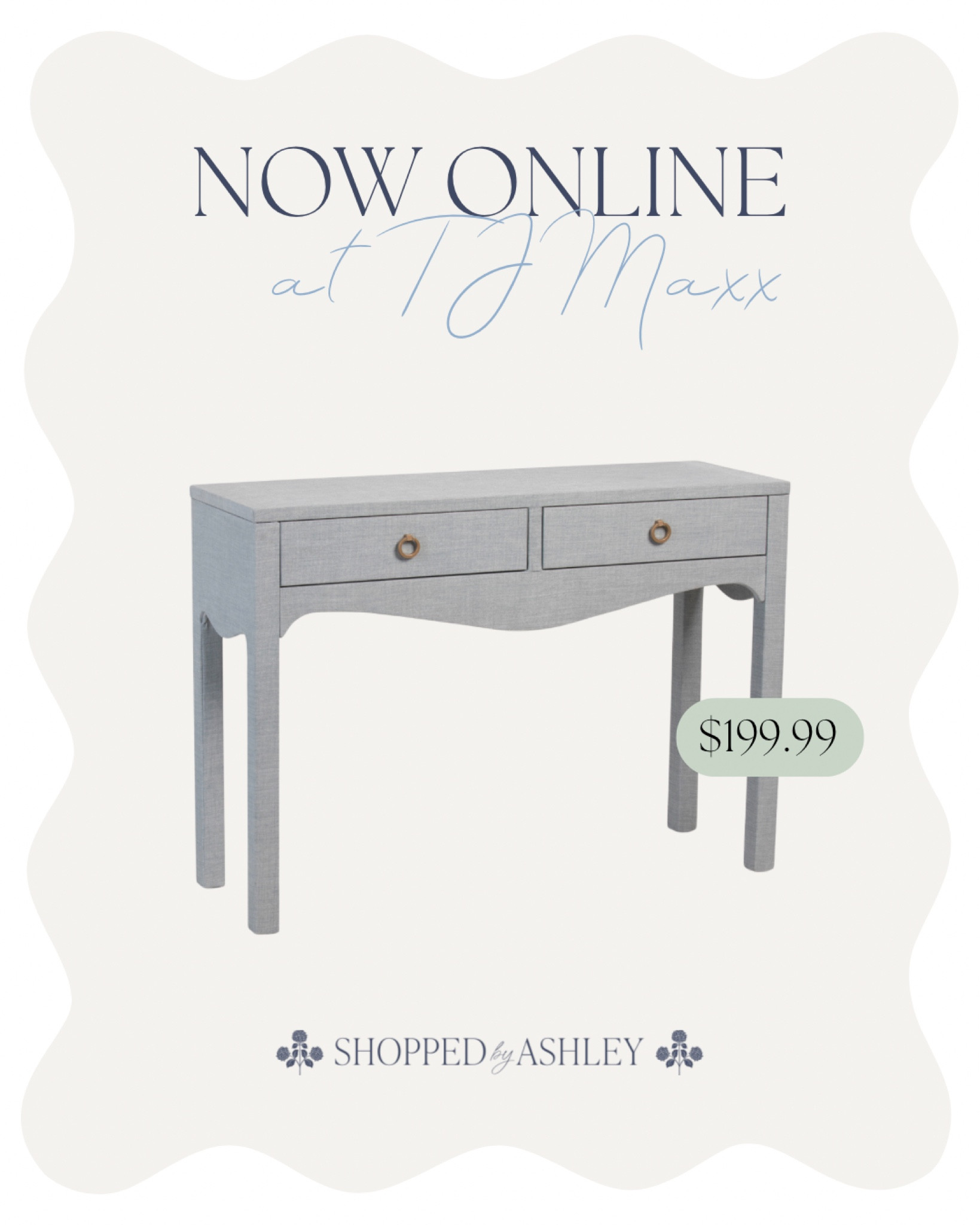 This best selling HomeGoods find was just restocked online at TJ Maxx! Use code SHIP89 for free shipping! 

Lillian August, blue console, console table, grasscloth console table, Grandmillennial, coastal Grandmillennial, HomeGoods find, TJ Maxx find 

#LTKHome #LTKStyleTip