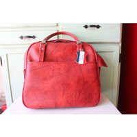 Vintage Red Travel Case Luggage Bag..huge Red Tote. 1970S Luggage. Retro. Vintage Lipstick. 1970S. Mod. Twiggy. Groovy. Fashion | Etsy (US)