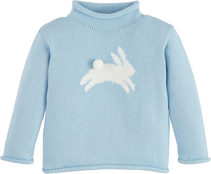 Mud Pie Baby Boys Children's Blue Bunny Rollneck Sweater | Amazon (US)