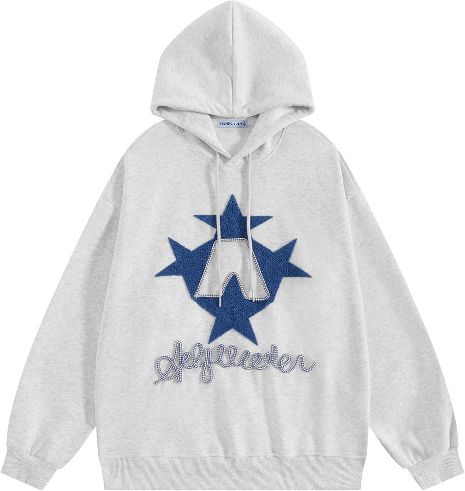 Aelfric Eden Y2k Hoodie Women Graphic Oversized Hoodies Star Embroidered Hoodied Sweatshirt Casua... | Amazon (US)