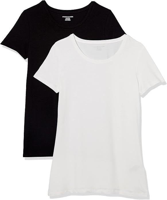 Amazon Essentials Women's Regular-Fit Short-Sleeve T-Shirt (Crewneck and V-Neck Options), Multipa... | Amazon (US)