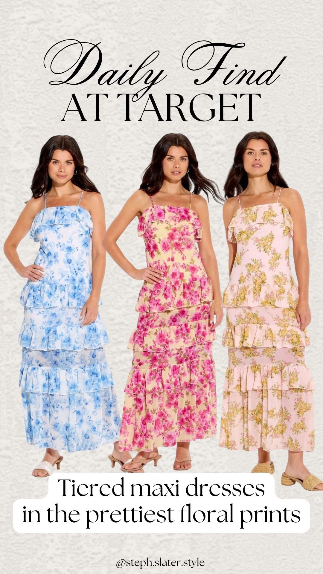 Pretty floral maxi dresses from Target with tiered ruffles. 

#LTKSeasonal #LTKWedding #LTKMothersDay