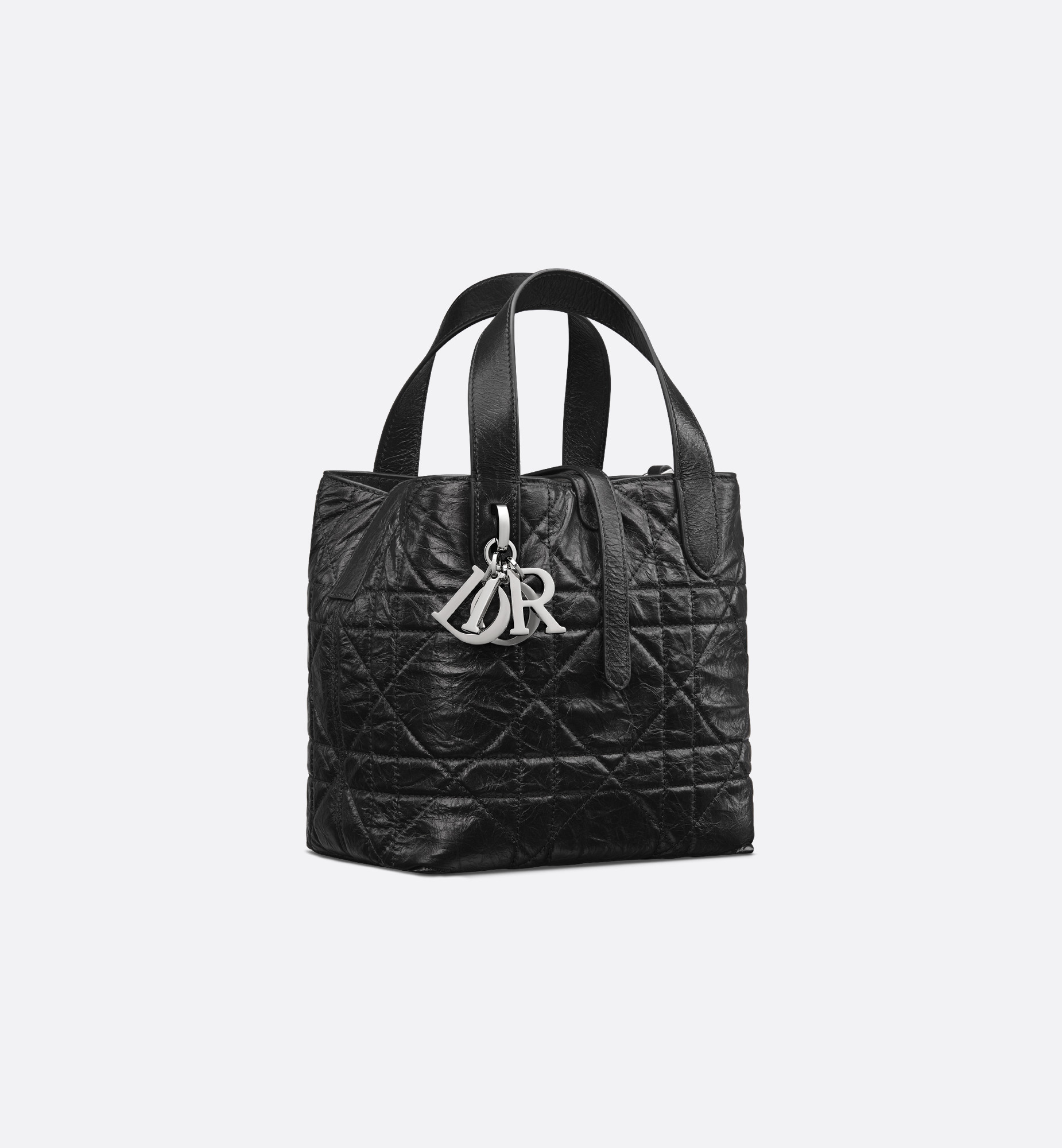 Small Dior Toujours Vertical Tote Bag Black Macrocannage Crinkled Calfskin | DIOR | Parfums Christian Dior AU