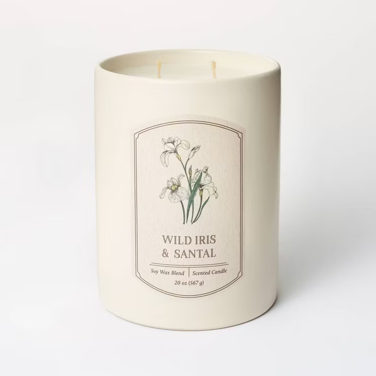 20oz Ceramic Wild Iris & Santal Candle Cream - Threshold™ designed with Studio McGee | Target