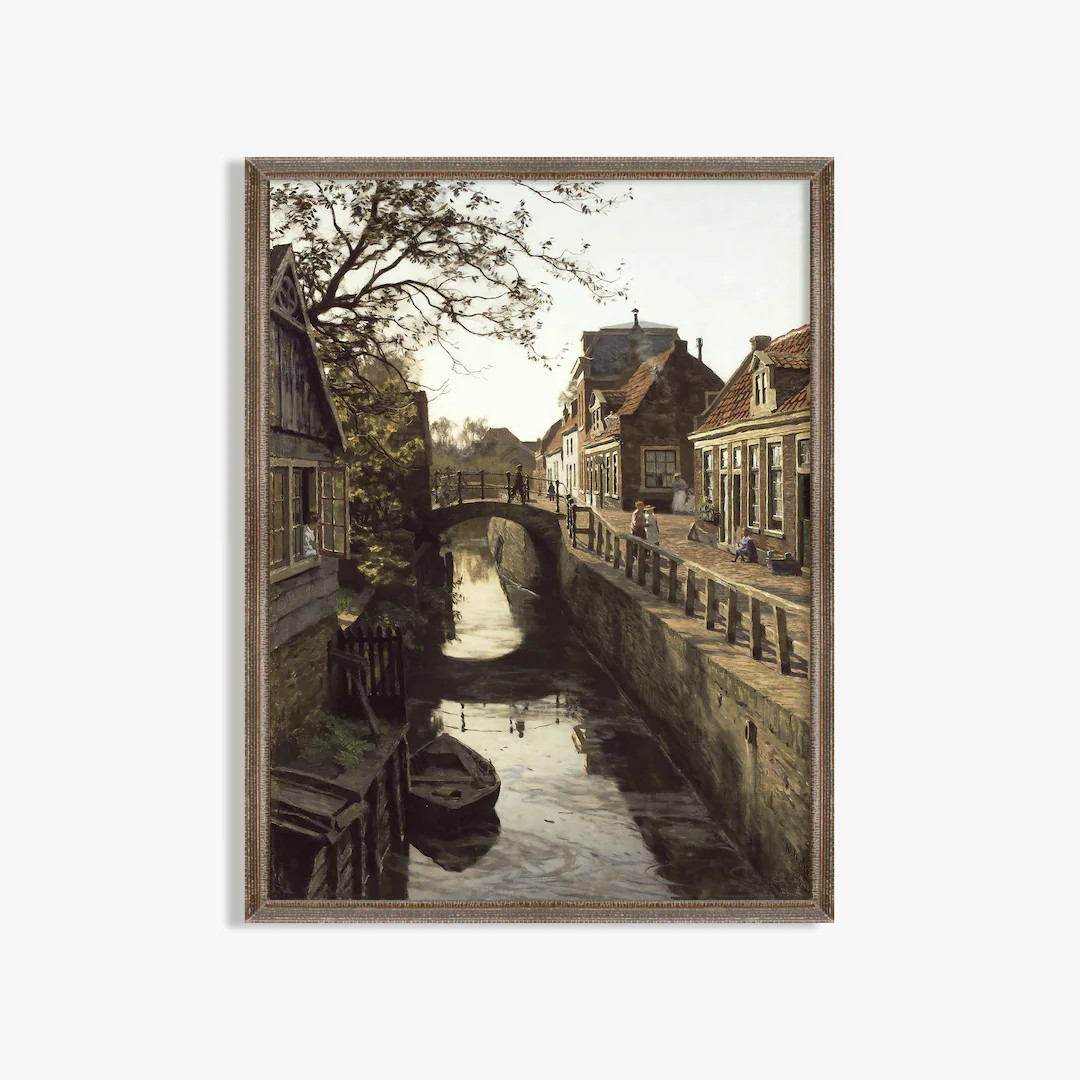 Vintage Dutch Painting Victorian Decor Antique Architecture Print Vintage Cityscape Wall Art Digi... | Etsy (CAD)