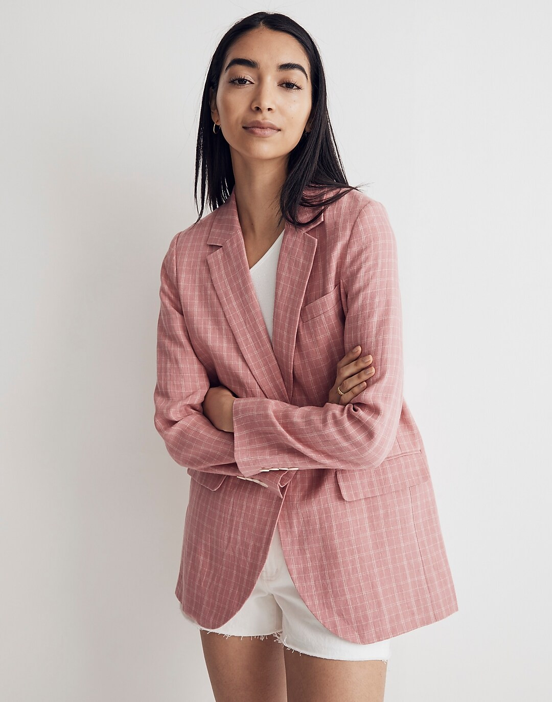 The Plaid Larsen Blazer in 100% Linen | Madewell