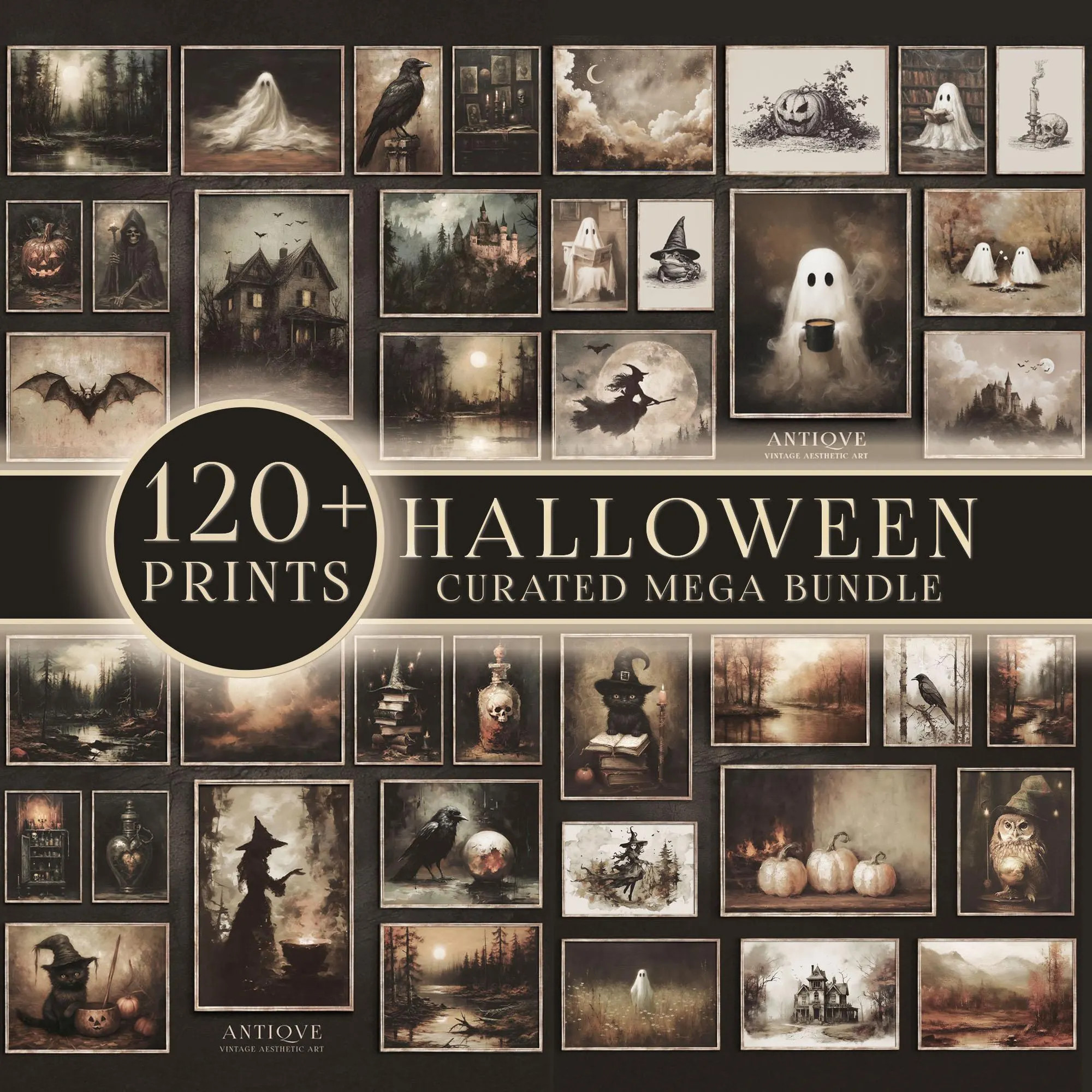 Halloween Mega Bundle Prints | 120+ Prints | Spooky Fall Decor | Gothic Gallery Wall | Dark Moody Printable Download | S100 | Etsy (Global)