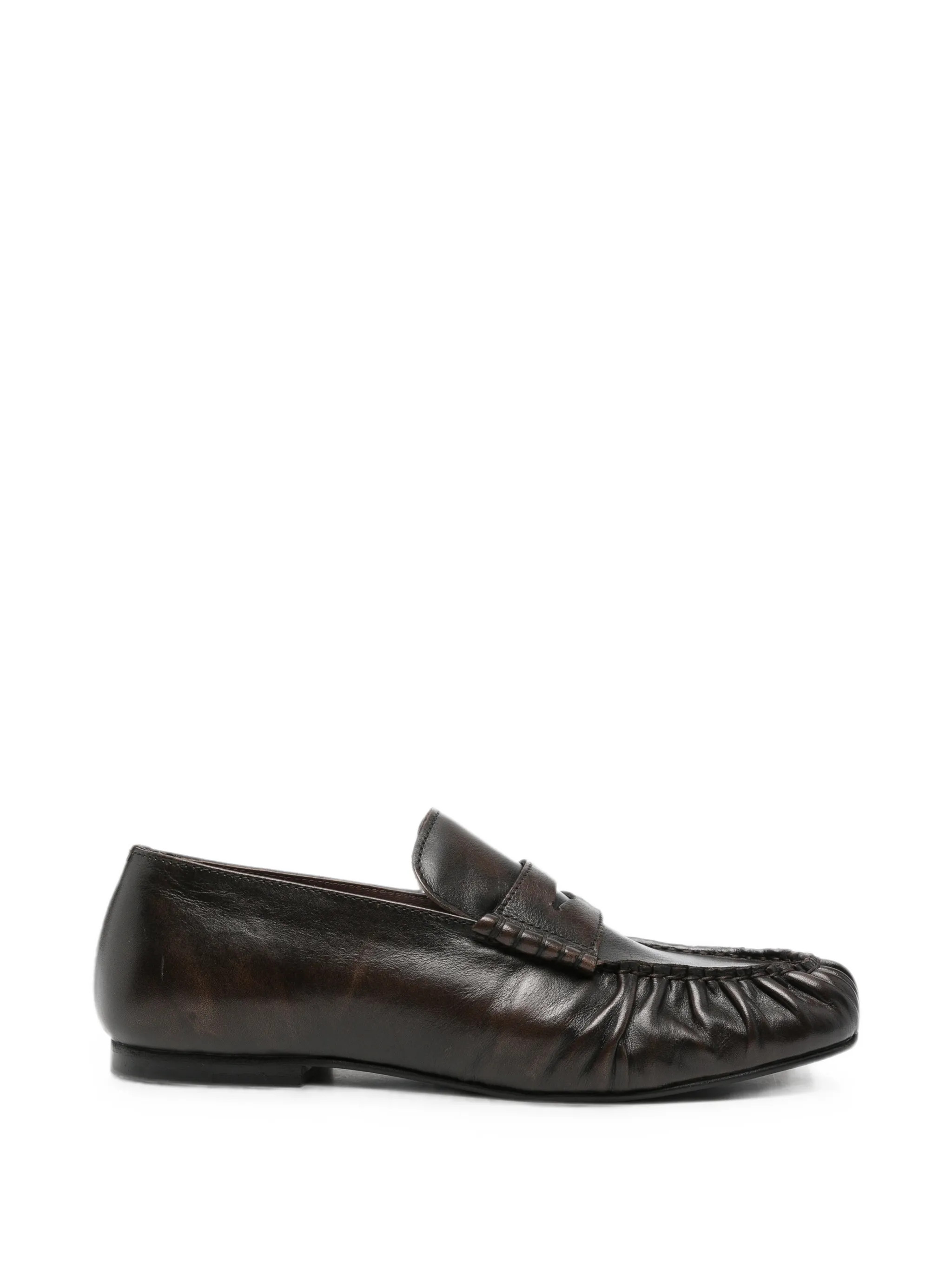Aven ruched-detailing leather loafers | Browns Fashion Global