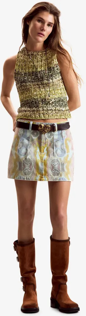Abstract Print Denim MiniskirtDesigual | Nordstrom