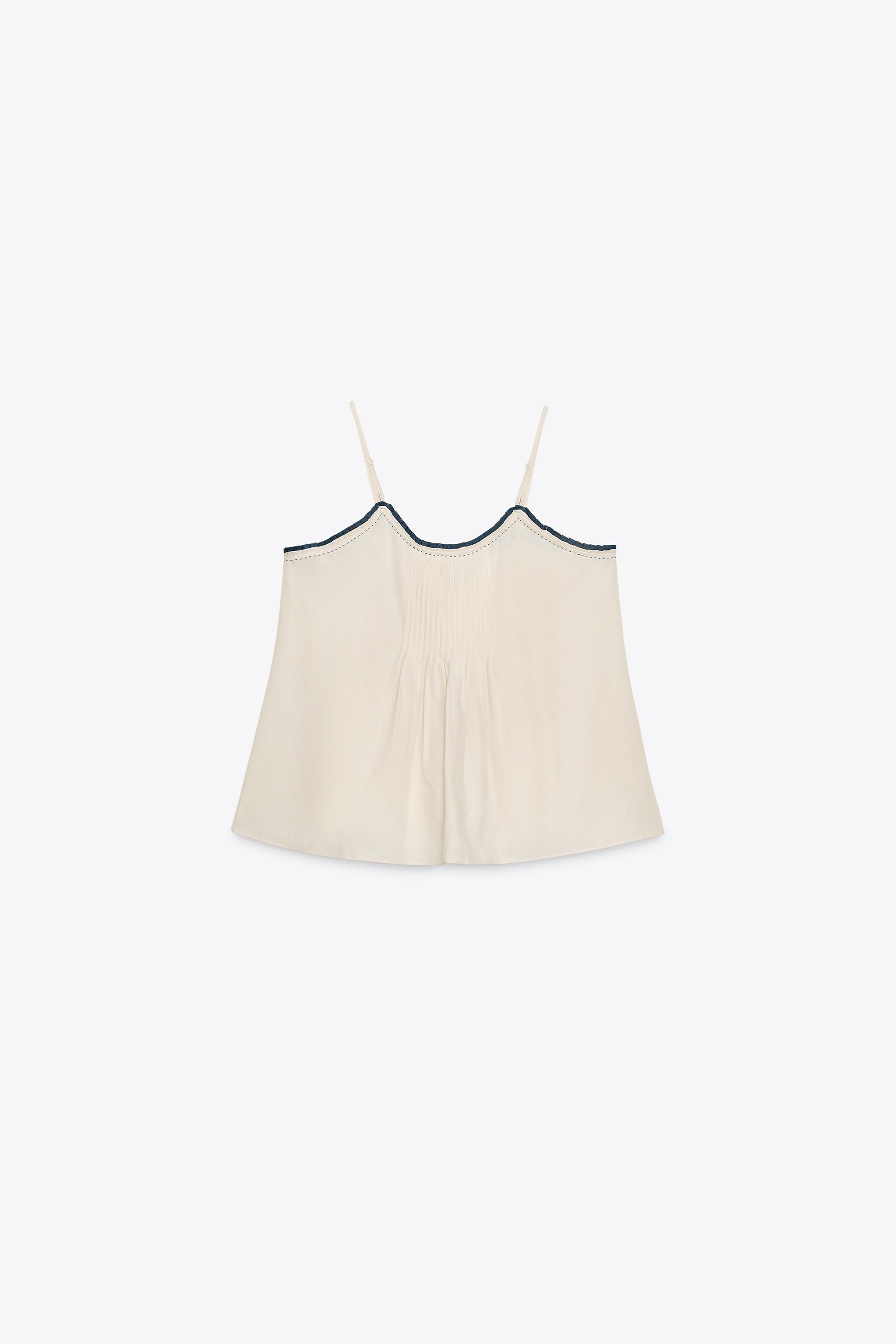TOP WITH CONTRAST PIPING ZW COLLECTION | Zara US