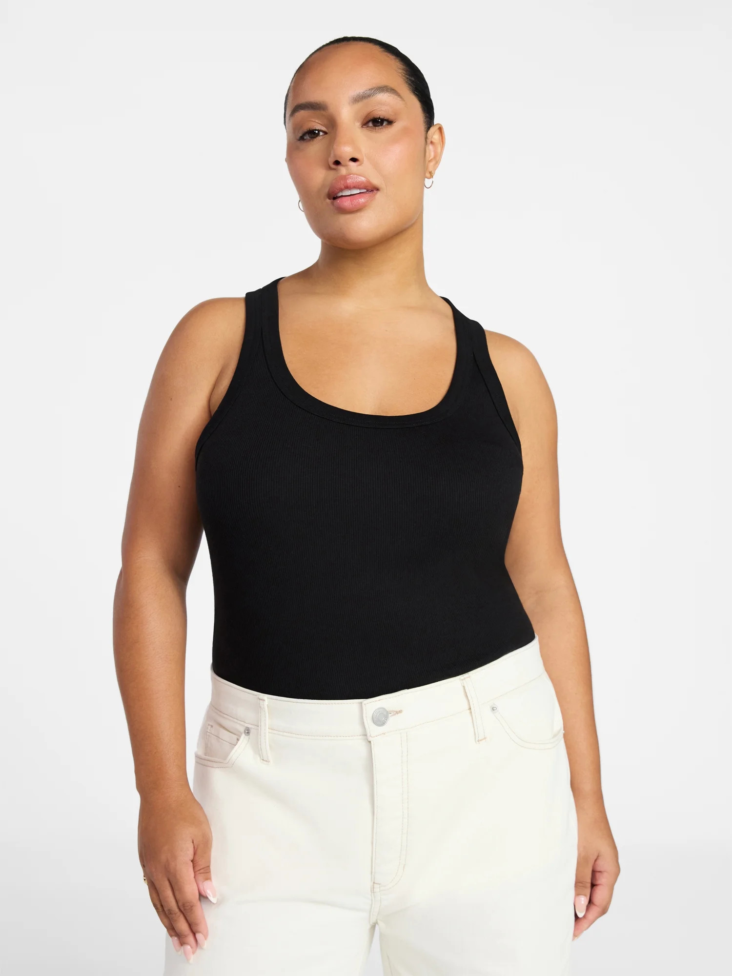 Terra & Sky Women's Plus Scoop Neck Ribbed Tank, Sizes 0X-5X - Walmart.com | Walmart (US)