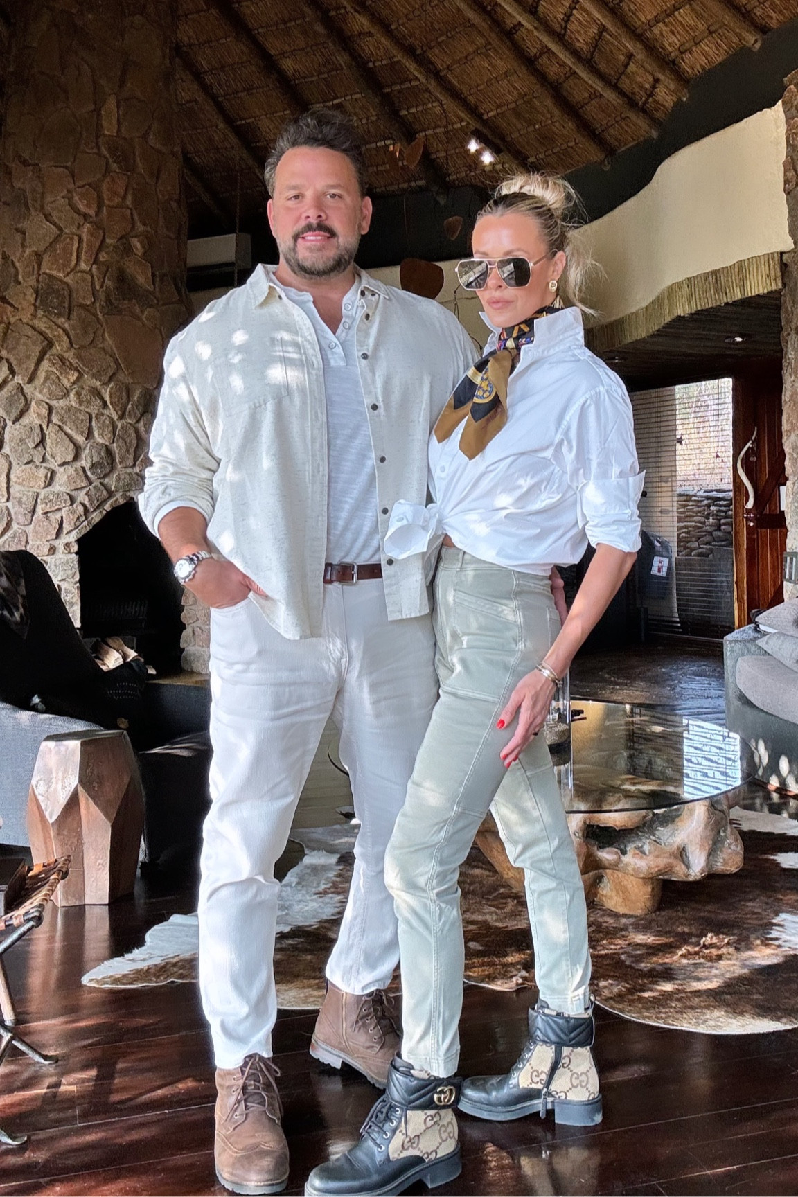 Safari style inspiration // Button down shirts are forever a vacation go-to because I can do so much with them! This one is actually a dress so I’m excited to use it multiple ways during this trip! Wearing a small! Also, scarf is vintage Celine from my favorite store in Paris & my pants are under $40! Wearing a small in them too  

#LTKTravel #LTKFindsUnder50 #LTKStyleTip