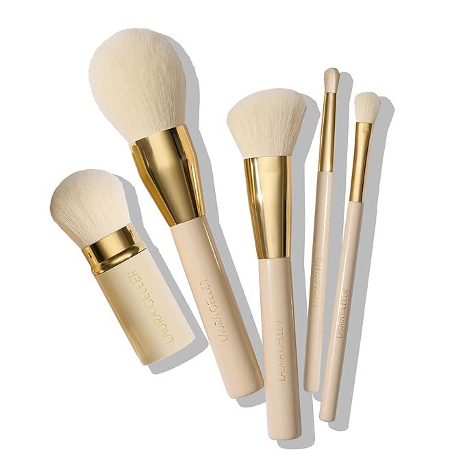 LAURA GELLER 5PC Full Face Professional Vegan Makeup Brush Gift Set | Apply Foundation, Blush, Br... | Amazon (US)