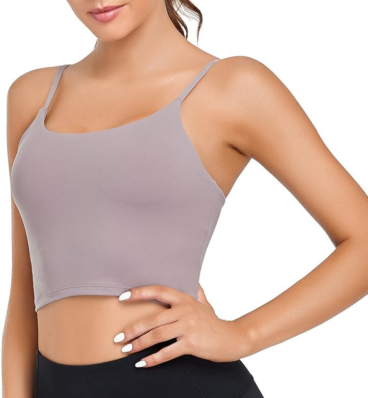 Lemedy - Camiseta sin mangas y con brasier con relleno para mujer, para correr, hacer yoga y entr... | Amazon (US)