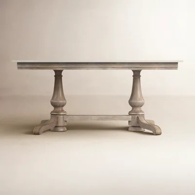 Aberdale 66" Trestle Dining Table with Marble Top | Wayfair North America