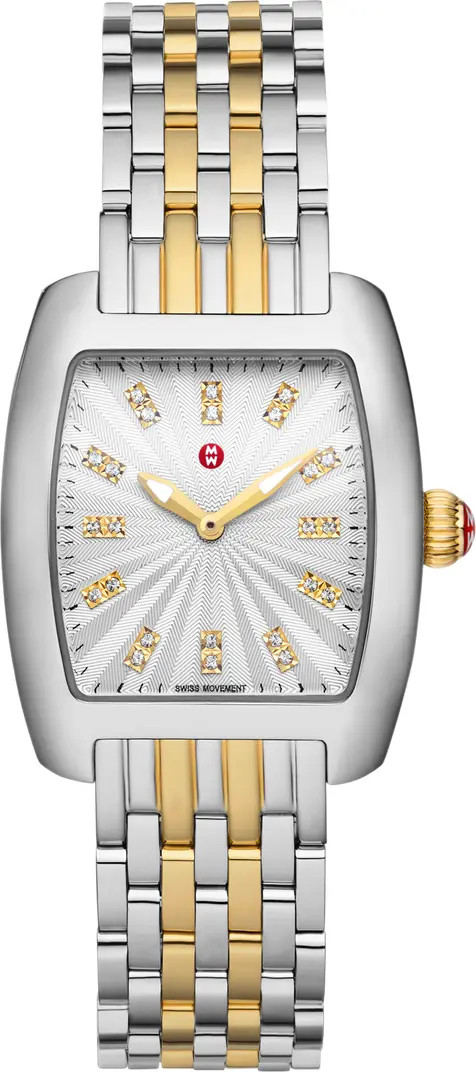 MICHELE Diamond Two Tone Bracelet Watch, 29mm | Nordstrom | Nordstrom