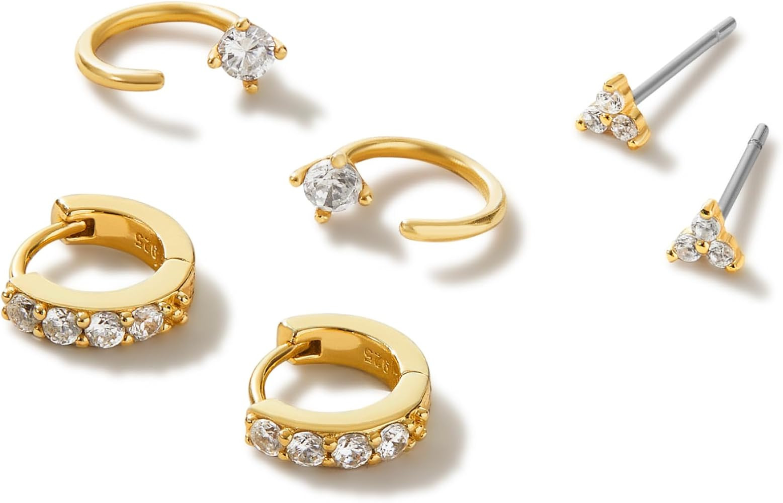 Ana Luisa Small Gold Earring Set, 3 pairs - 14K Gold Plated With Cubic Zirconia Earrings - Hypoal... | Amazon (US)