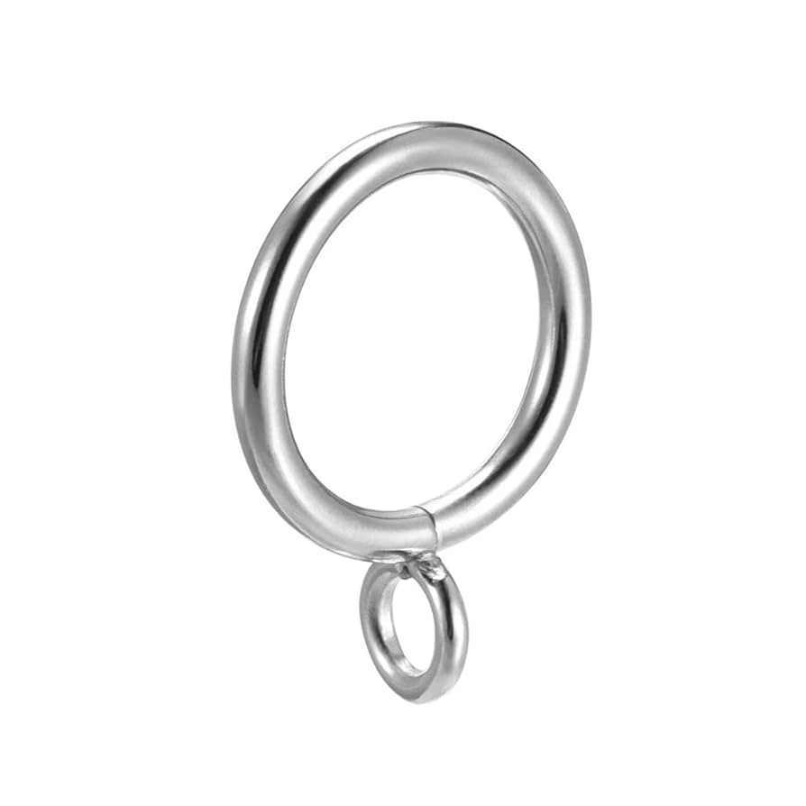 uxcell Curtain Rings Metal 1 Inch Inner Dia Drapery Ring for Curtain Rods Silver Tone 24 Pcs | Amazon (US)