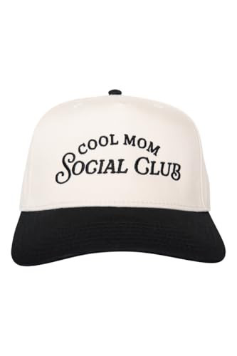 KATYDID Cool Mom Social Club Vintage Hat - Two-Toned Funny Trucker Hat - Embroidered Baseball Cap for Women - Snapback (Black/Tan) | Amazon (US)