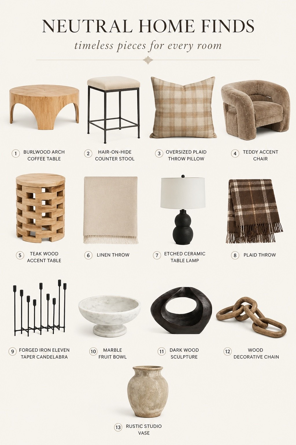Neutral Home Finds You’ll Love

I’ve rounded up some of my favorite neutral home decor finds that bring a timeless, designer-inspired look to any space. From sculptural accents and artisan pottery to cozy textiles, statement lighting, and furniture, these pieces are perfect for creating a warm, modern organic home. Whether you’re refreshing a coffee table, styling shelves, or furnishing an entire room, these elevated finds blend beautifully together and are pieces you’ll love for years to come.

#LTKHome #LTKSaleAlert