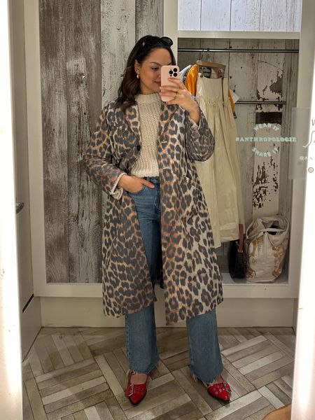 Outfit inspiration:
-Leopard print trench coat. From Ganni, I have a size 40. 
-Beige knit sweater, similar linked. 
-Dynamite Heidi wide leg high rise jeans. I have a size 28. 
-Steve Madden red Graya flats. Red buckled pointy flats. 
-Celine Triomphe sunglasses. 



#LTKshoecrush #LTKSeasonal #LTKstyletip