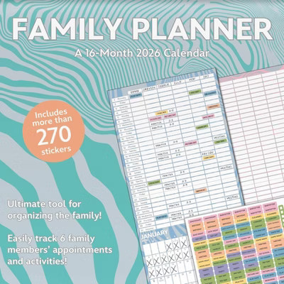 Trends International 2026 Family Planner Sticker 12"x12" Wall Calendar | Target