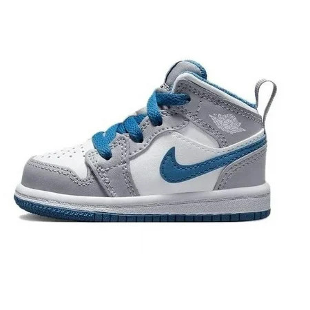 Toddler s Jordan 1 Mid Cement Grey/White-True Blue (DQ8425 014) - 5 | Walmart (US)