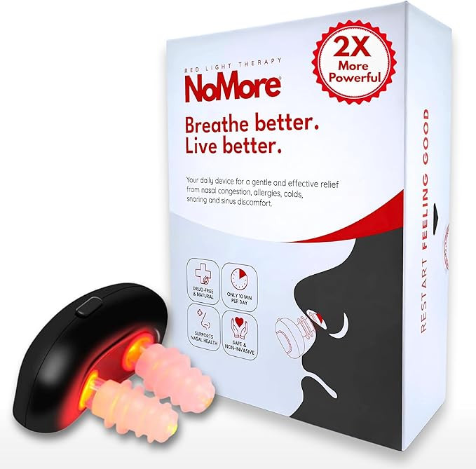 Original NoMore Red Light Therapy for Nose – LED Nasal Device for Dry Nose & Sinus Comfort, No ... | Amazon (US)