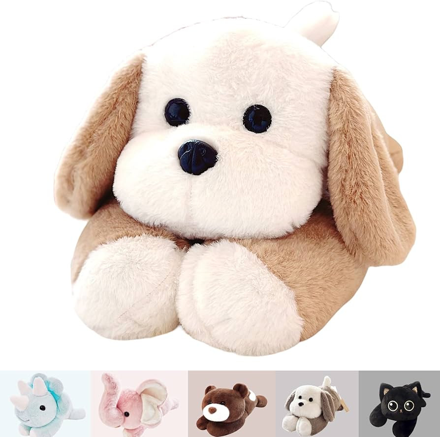 uoozii 20" | 4 Pounds Brown Dog Weighted Stuffed Animals with Unscented Microwavable Heating Pad,... | Amazon (US)