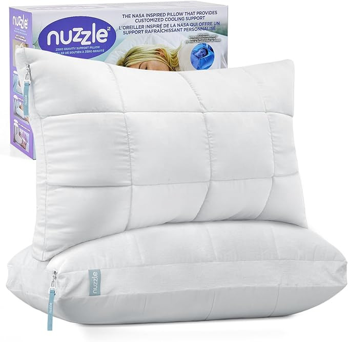 Nuzzle Pillows Standard Size Set of 2 Adjustable Firm Pillows, Luxury Hotel Collection Bed Pillow... | Amazon (US)