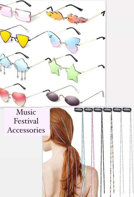 Music festival accessories, music festival hair chains, music festival and concert accessories, fun sunglasses, butterfly sunglasses 

#LTKSeasonal #LTKunder50 #LTKtravel