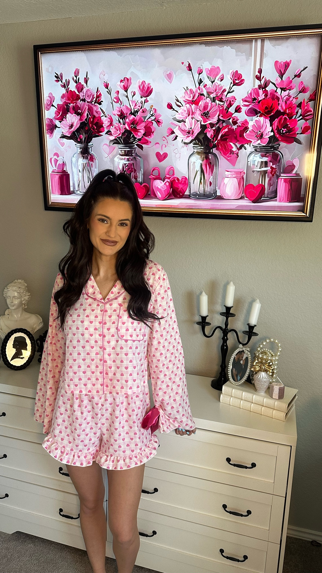 Pink Valentine’s Day pajamas 
Short bow and heart pajama set 

#LTKValentine #LTKgrwm