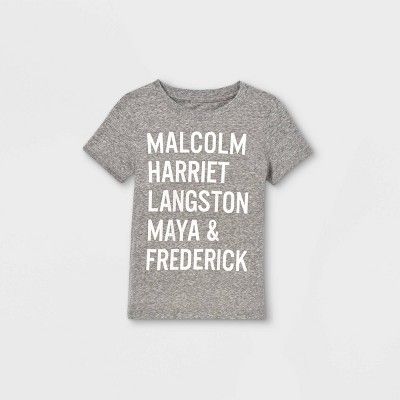 Black History Month Toddler Names Short Sleeve Graphic T-Shirt - Charcoal Heather | Target