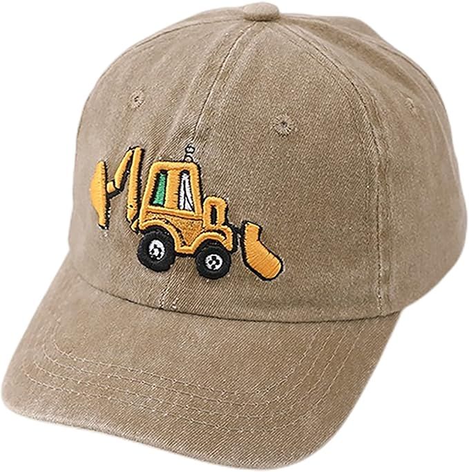 Excavator Toddler Baseball Hat, Embroidery Adjustable Kids Baseball Hat, Toddler Boy Hat Big Brot... | Amazon (US)