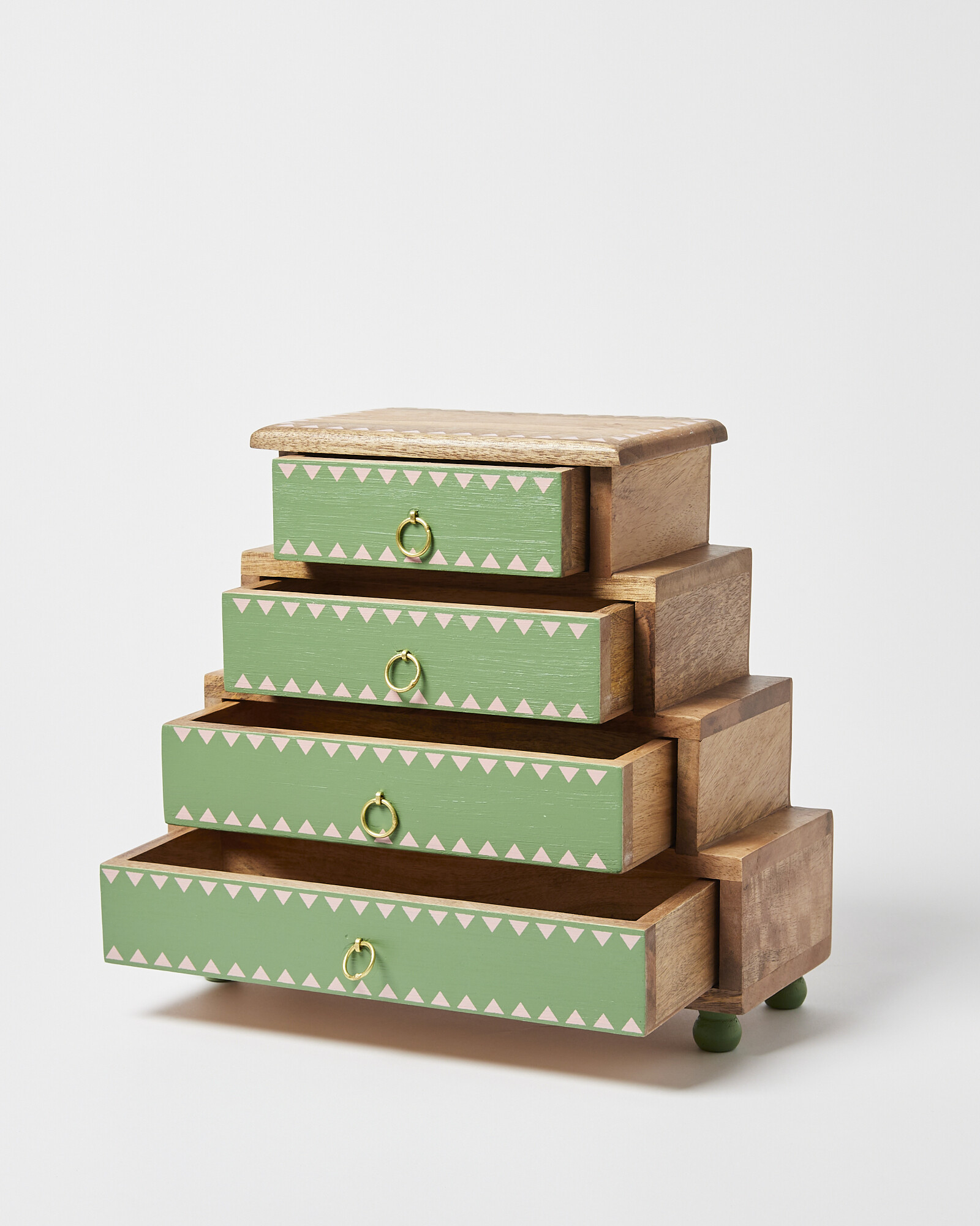 Hand Painted Green Wooden Storage Drawers | Oliver Bonas IE | Oliver Bonas (Global)