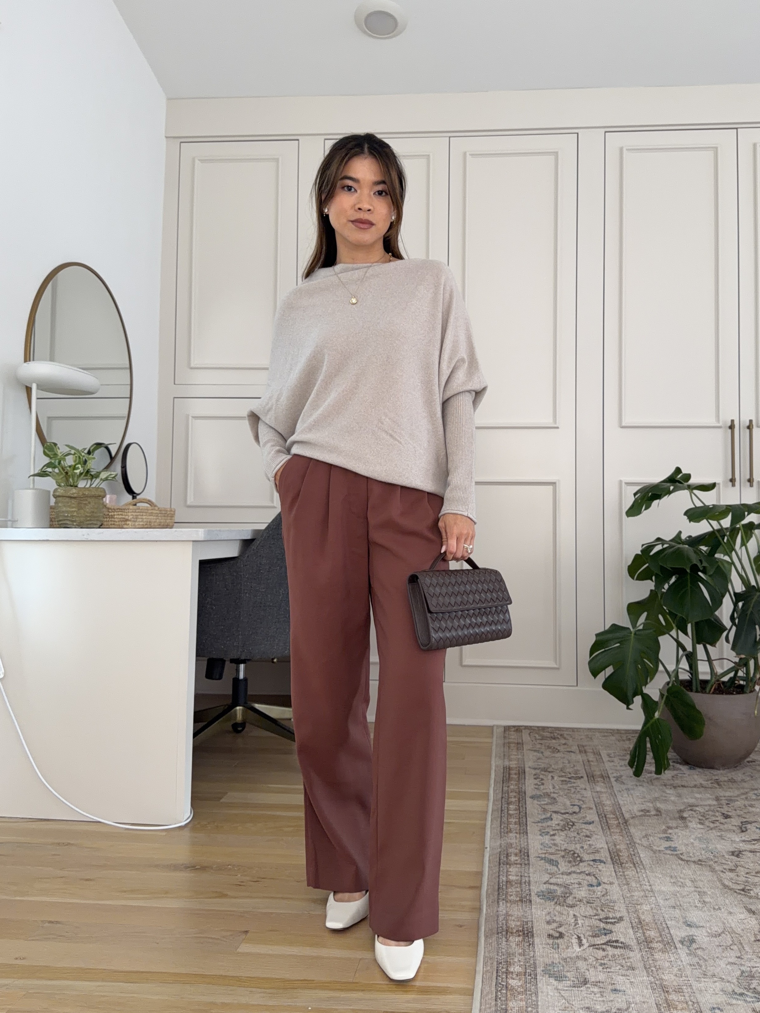 Fall outfit inspo. Loving this sweater from @Quince!

Sizing info:
-Quince 100% Mongolian Cashmere Asymmetric Draped Sweater (Size XS in Heather Cloud Beige) 
-Quince Stretch Crepe Pleated Wide Leg Pant (Size 0 short)

petite fashion, get dressed with me, outfit inspiration, ootd, nashville outfit, Nashville influencer, petite style, vacation style, casual outfits, mom style, petite pants, fall outfits, fall outfit info, fall pants, fall outfit idea, fall top, fall sweater, fall shoes, quince, summer top, fall sweater, pleated trouser, petite pleated trouser

#LTKootd #LTKSeasonal #LTKPetite